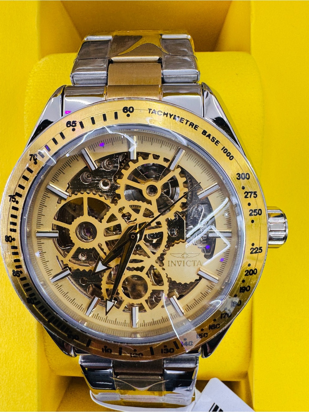 Invicta Two-Tone Gold and Silver Skeleton Automatic Watch